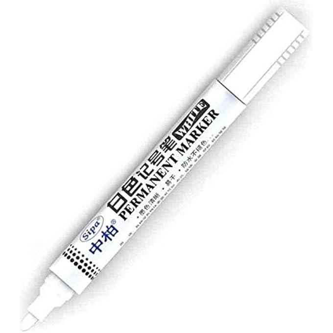 SIPA 10 PCS WHITE TYRE PAINT MARKER PENS SET CAR SCRATCH REPAIR PEN FURNITURE REPAIR MARKERS ALUMINUM PIPE PAINT PEN UNIVERSAL WATERPROOF PERMANENT PEN FIT FOR CAR MOTORCYCLE TIRE TREAD RUBBER METAL - Image 1